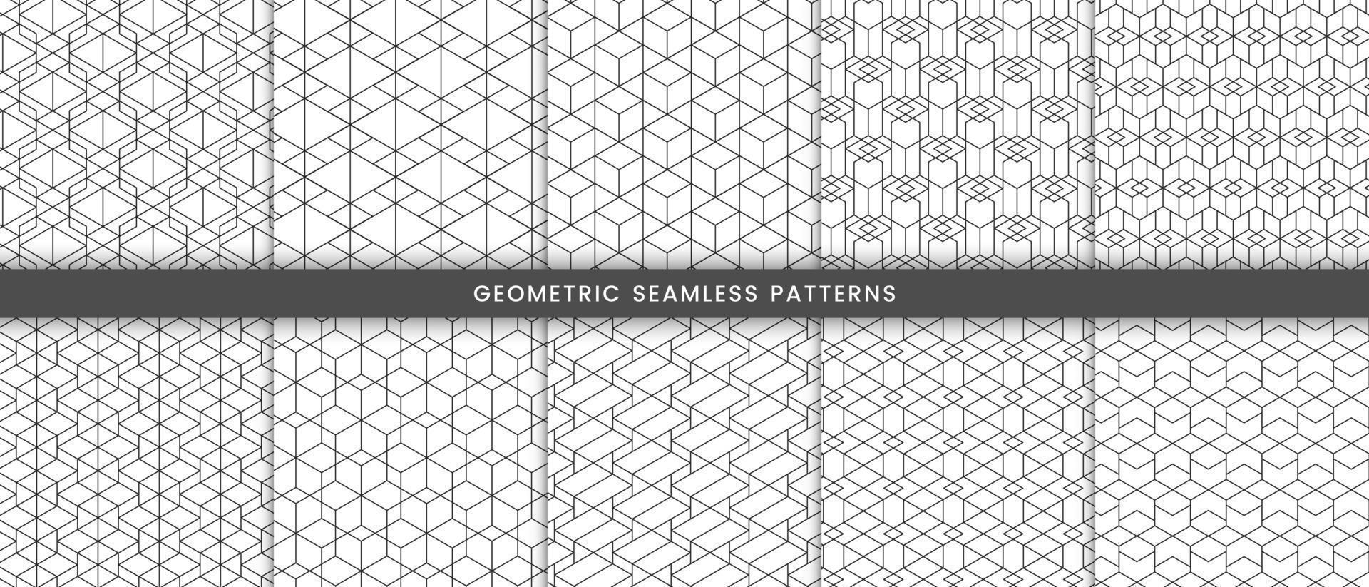 Set of geometric seamless pattern polygonal shape vector