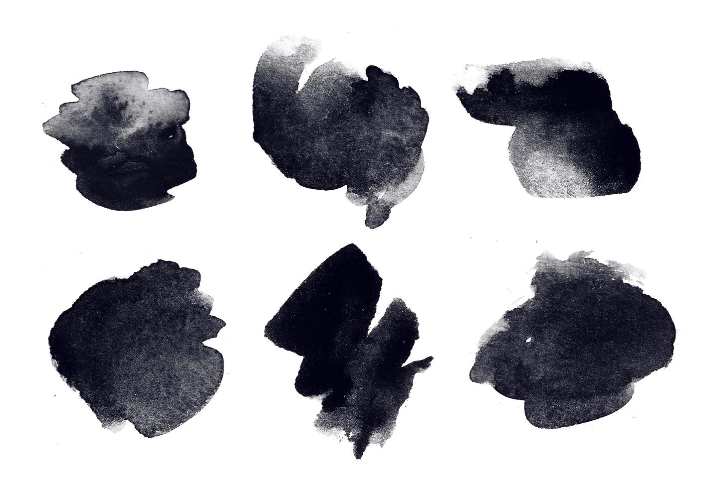 set of abstract watercolor brush collections. hand drawn artistic stroke for copy space and any creative design in black. element graphic material for creating pattern, texture, etc. photo