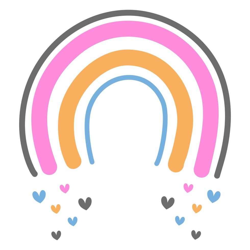 hand drawn doodle cute rainbow vector