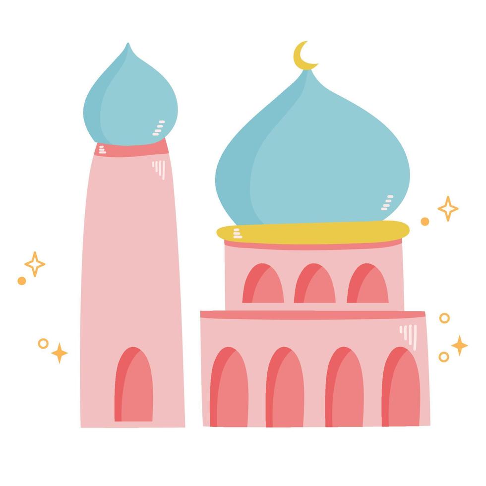 cute single mosque element illustration vector