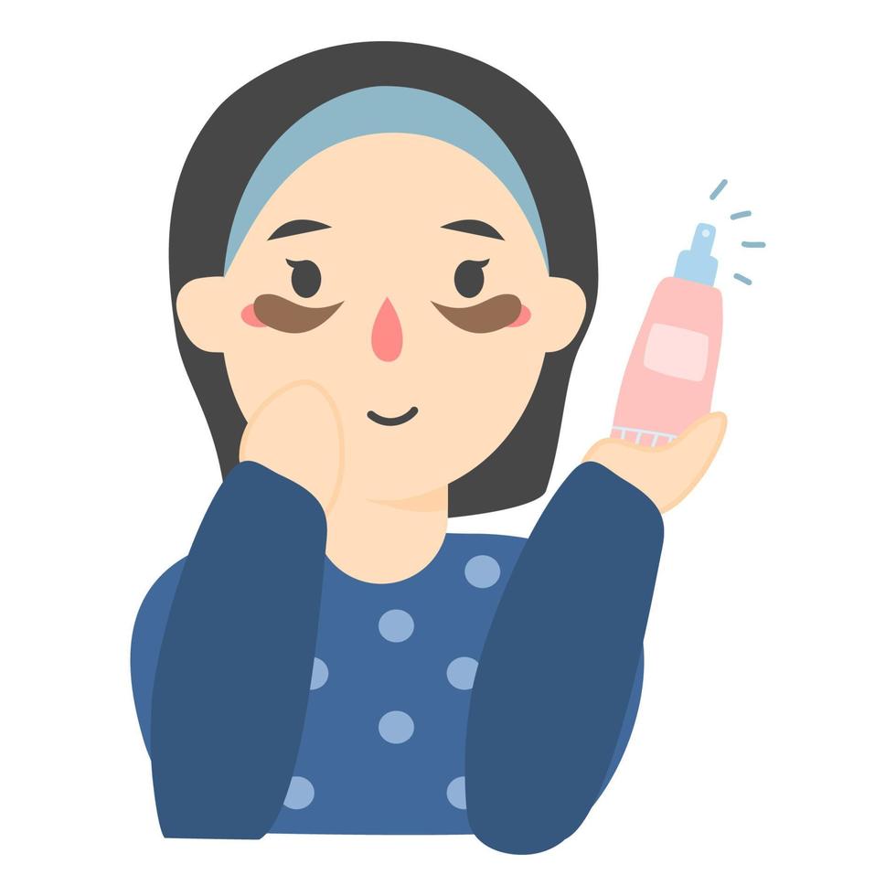 hand painted illustration beauty skin care vector