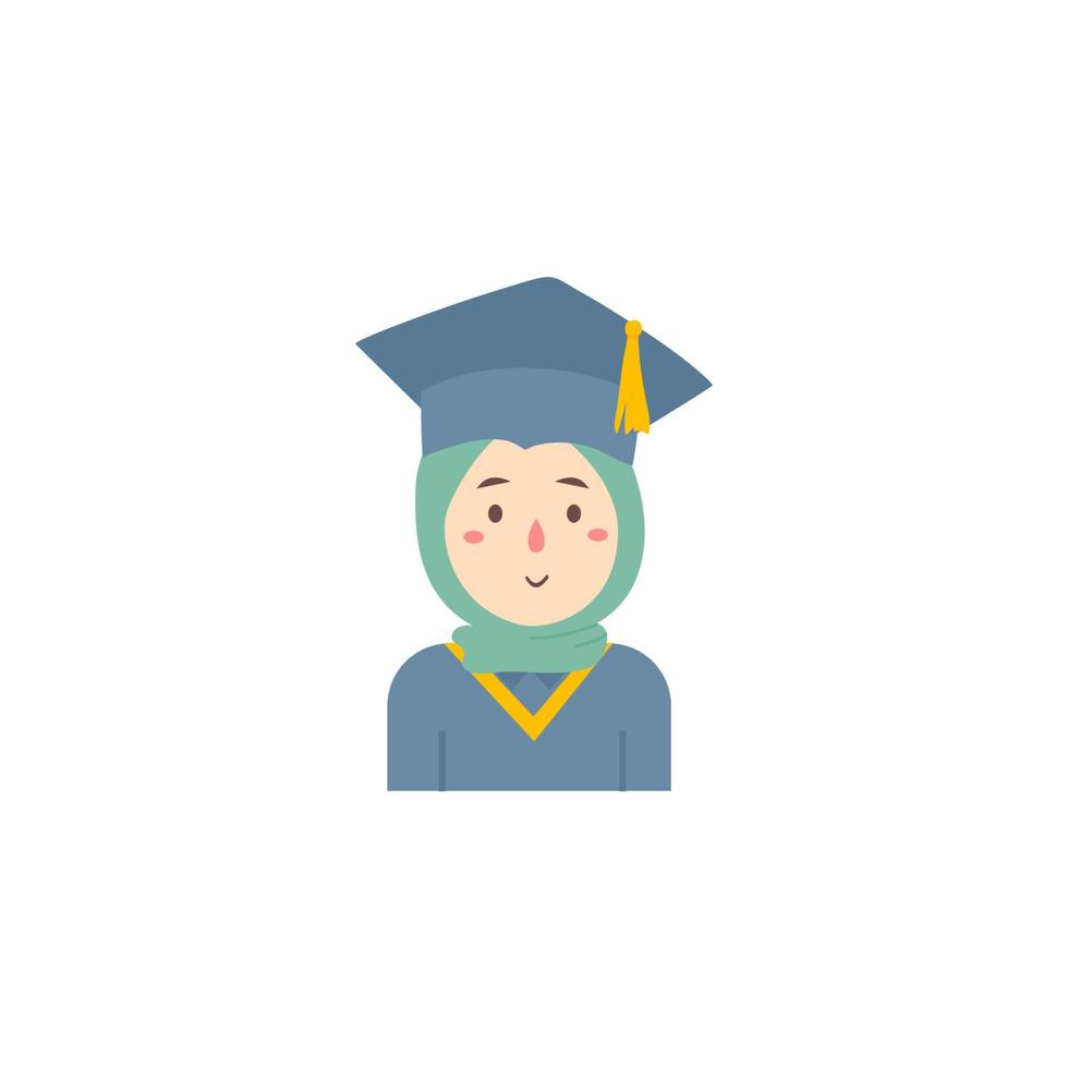 happy graduation hijab vector