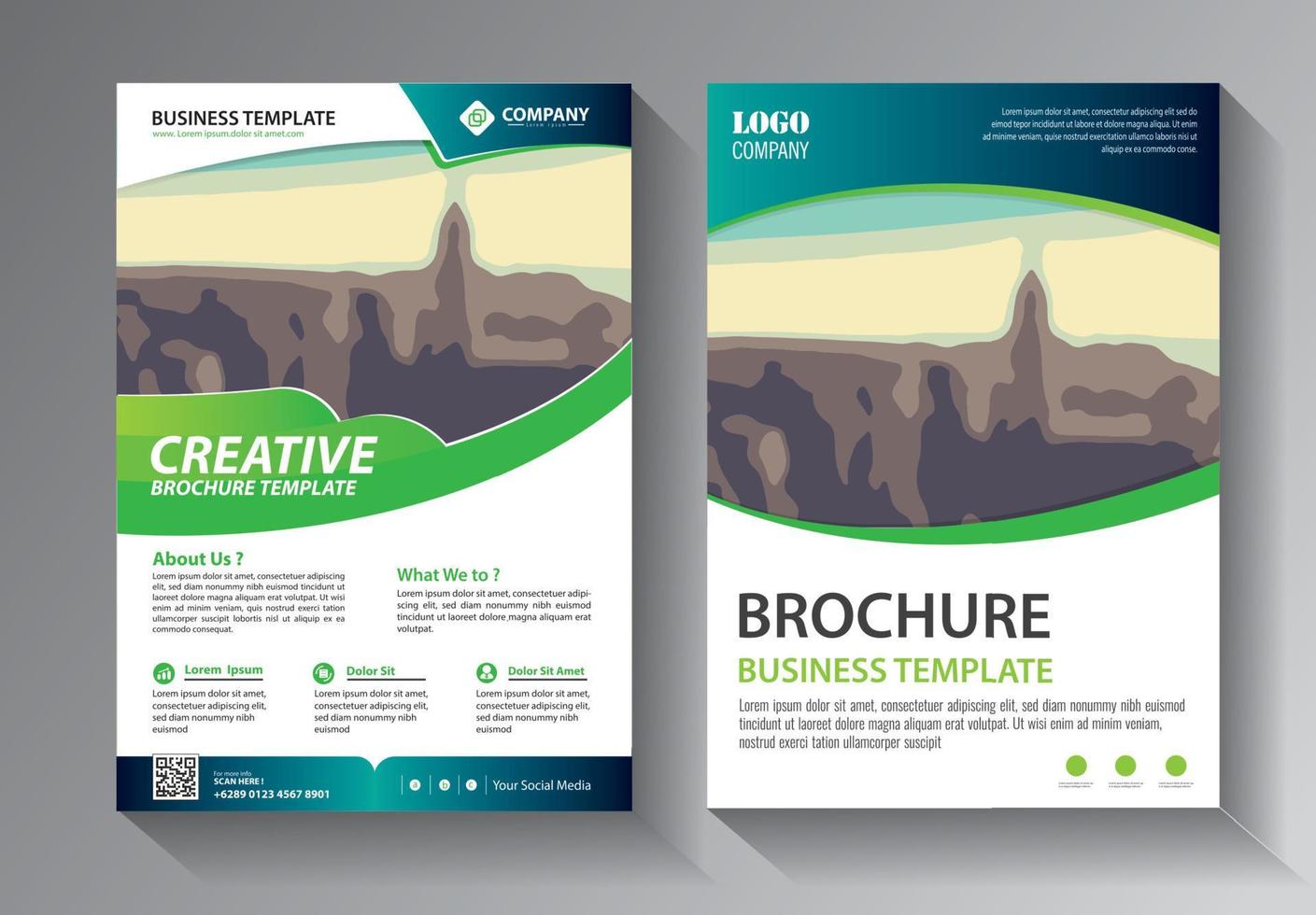 flyer template for annual report and brochure with modern idea vector