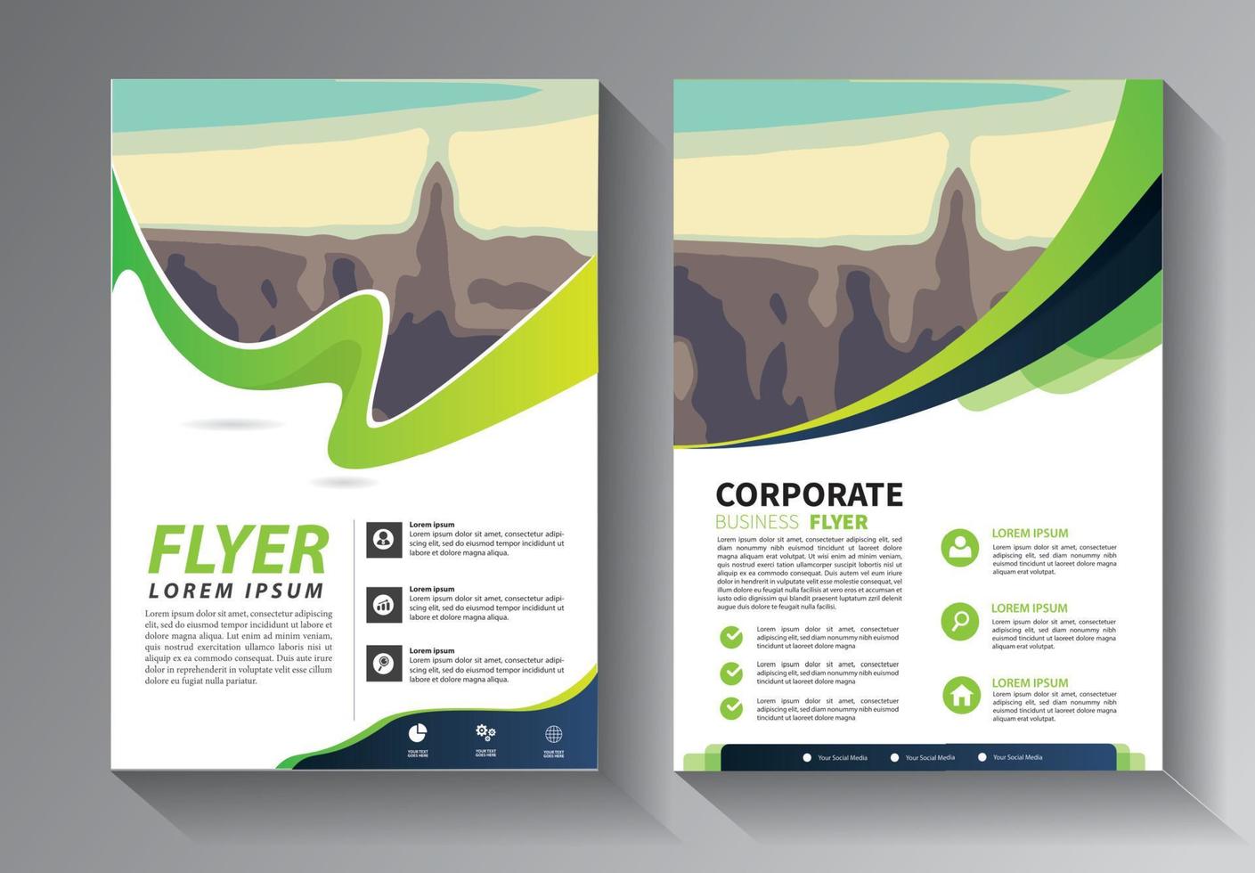 flyer template for annual report and brochure with modern idea vector