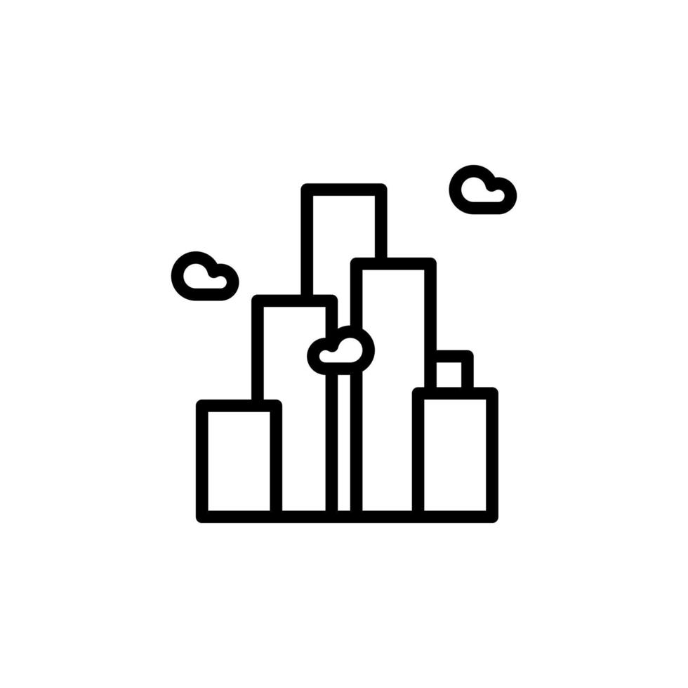 edificio de apartamentos en icono de estilo de línea. ilustración vectorial para diseño gráfico, sitio web, interfaz de usuario vector