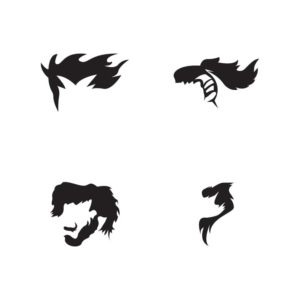 Ilustración de plantilla de vector de icono y símbolo de estilo de pelo