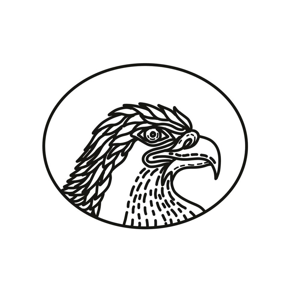 Eagle Head Side Mono Line vector