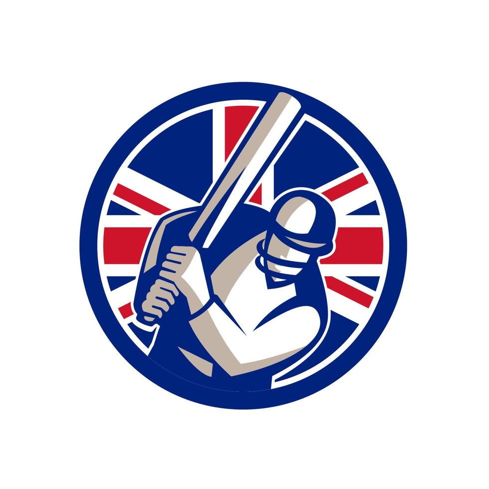 British cricket player mascot retro style vector