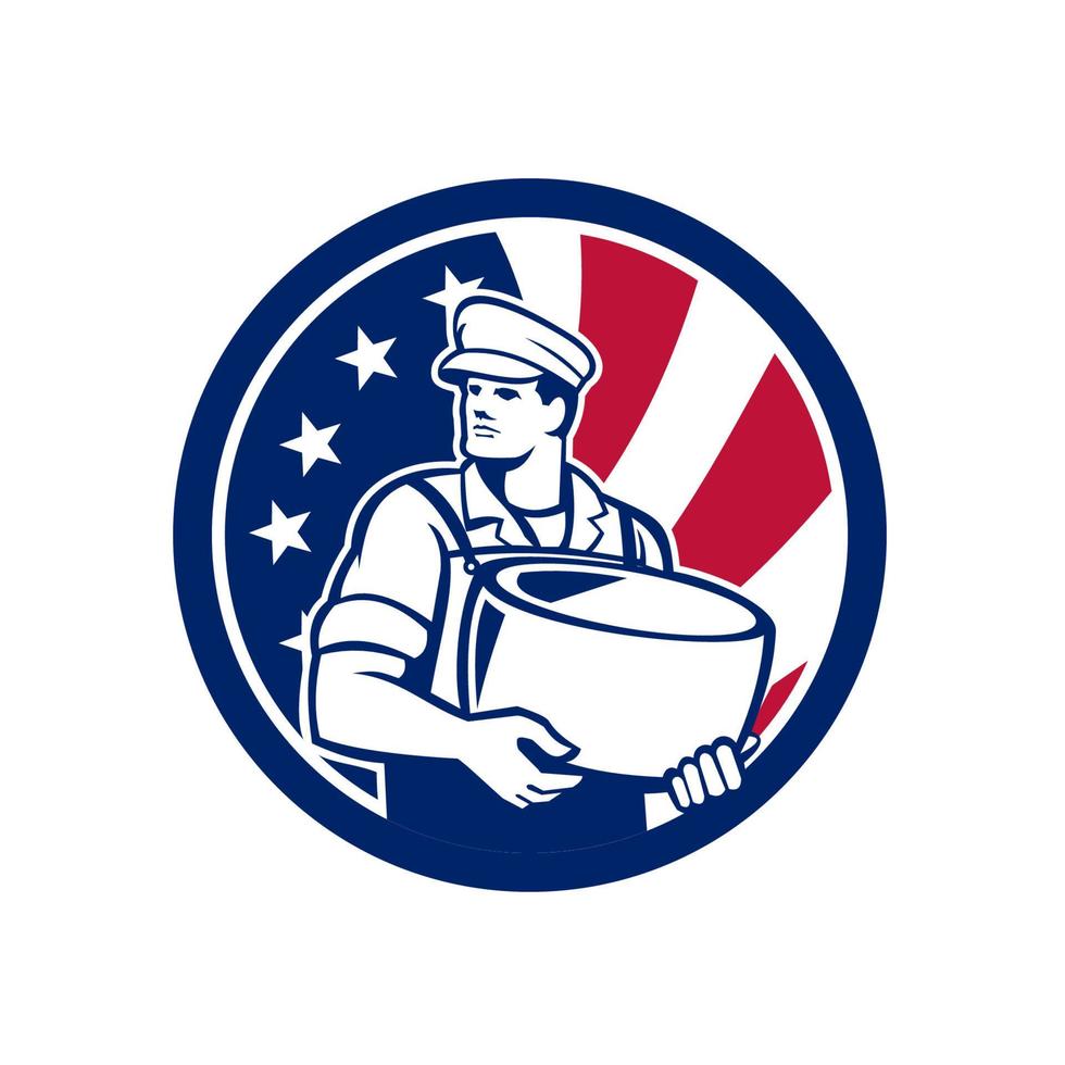 American cheesemaker mascot retro style vector