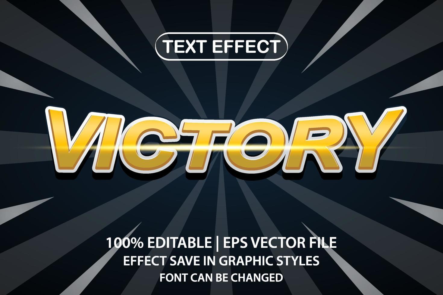 efecto de texto editable 3d de victoria vector