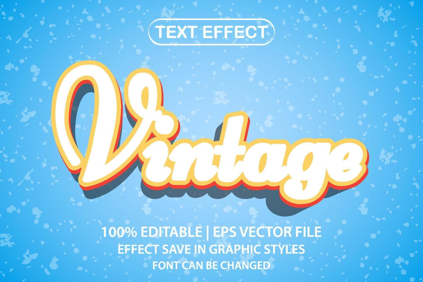 vintage 3d editable text effect vector