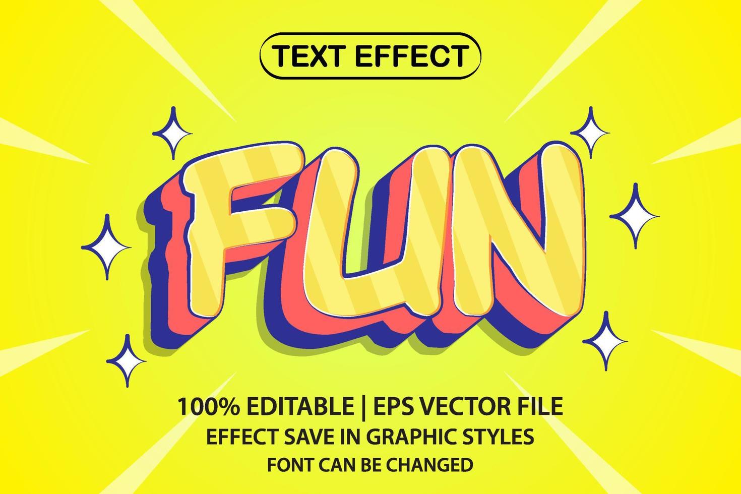 divertido efecto de texto editable 3d vector