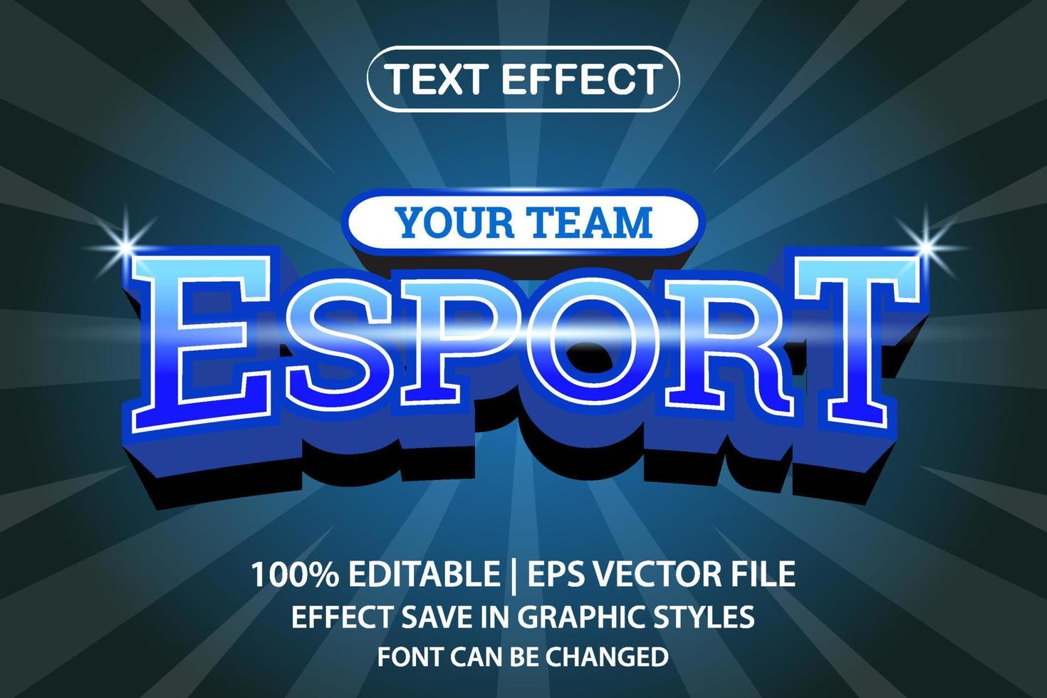 esport 3d editable text effect vector
