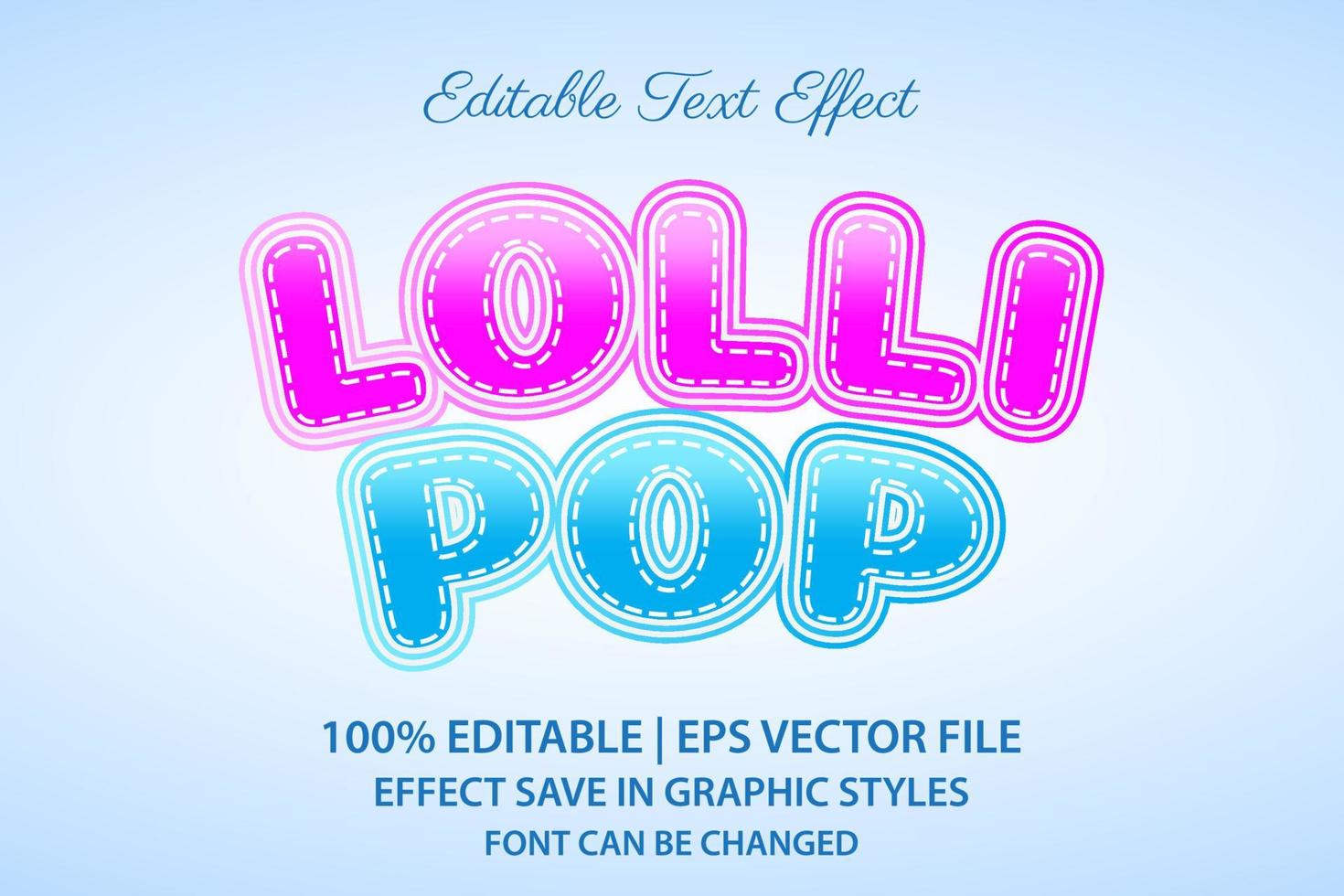 lollipop candy editable text effect 3d style vector