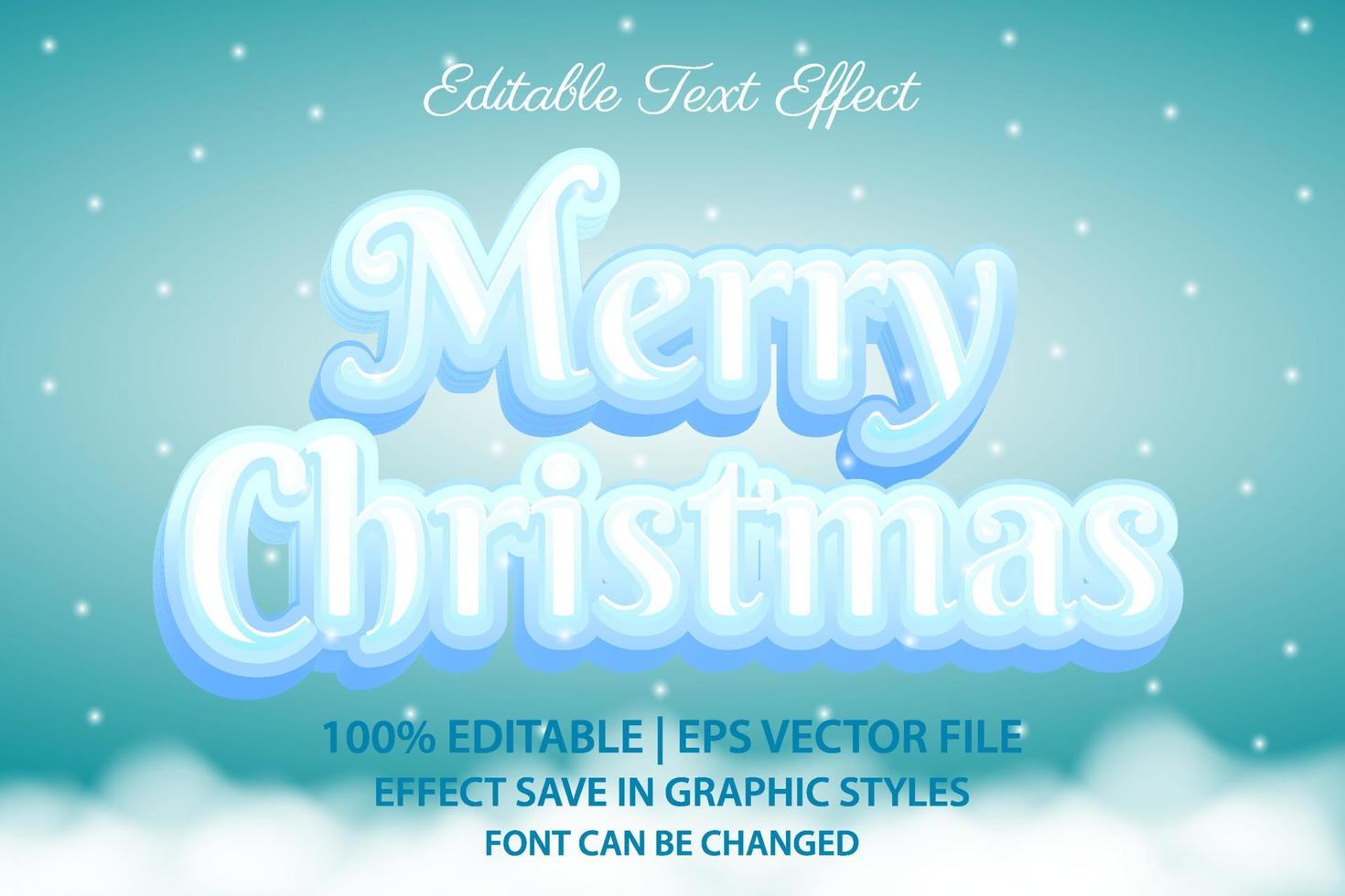 merry christmas editable text effect 3d style vector