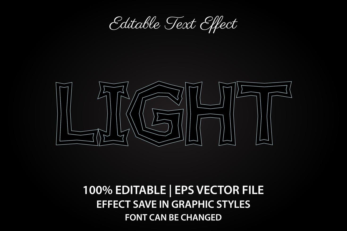 efecto de texto editable 3d ligero vector