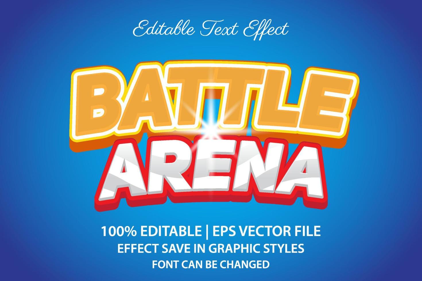 battle arena 3d editable text effect vector