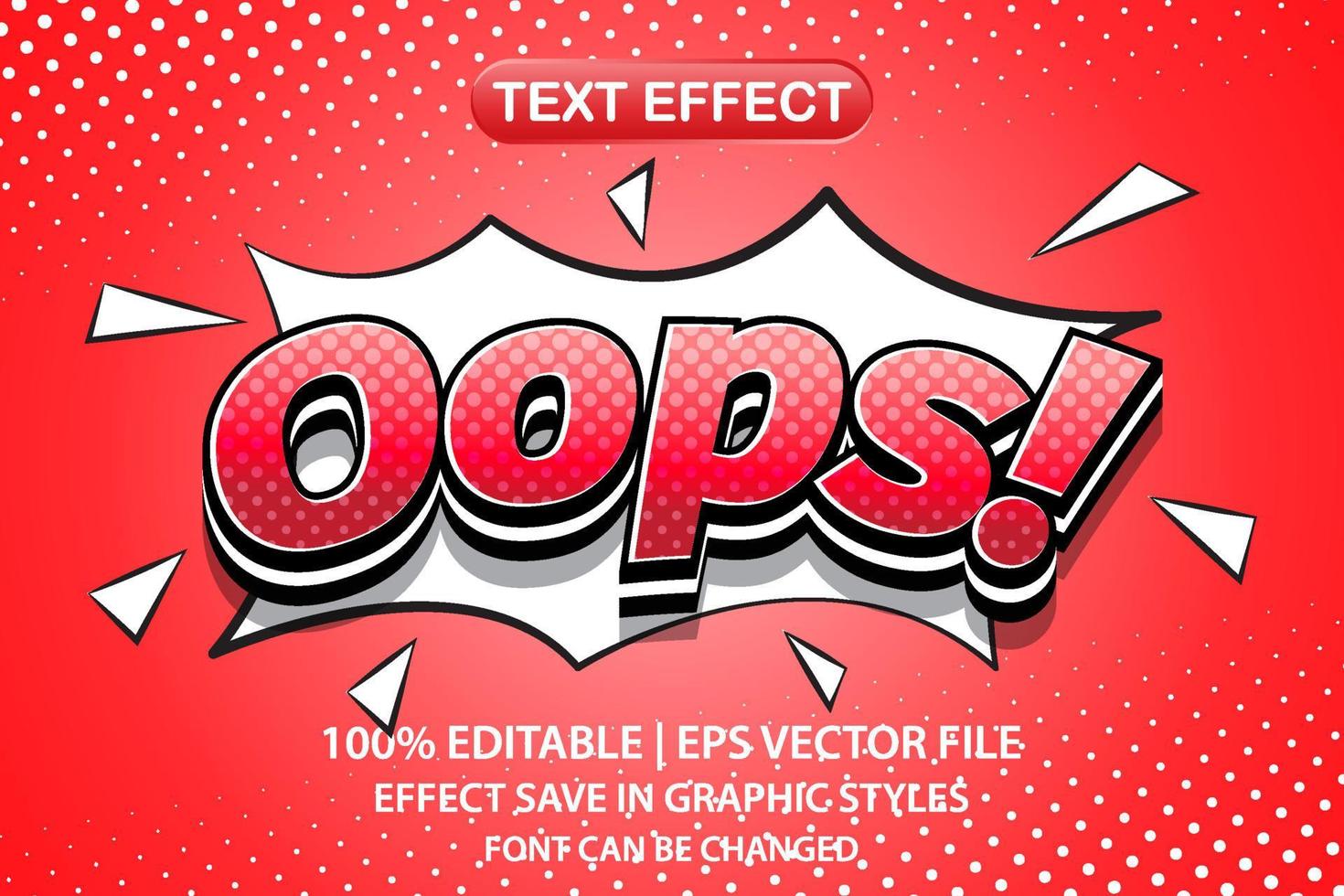 Uy efecto de texto editable 3d vector