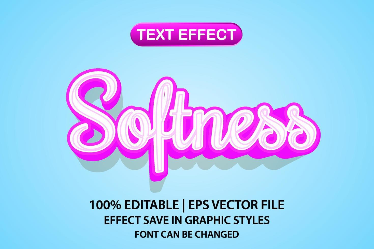 softness 3d editable text effect vector