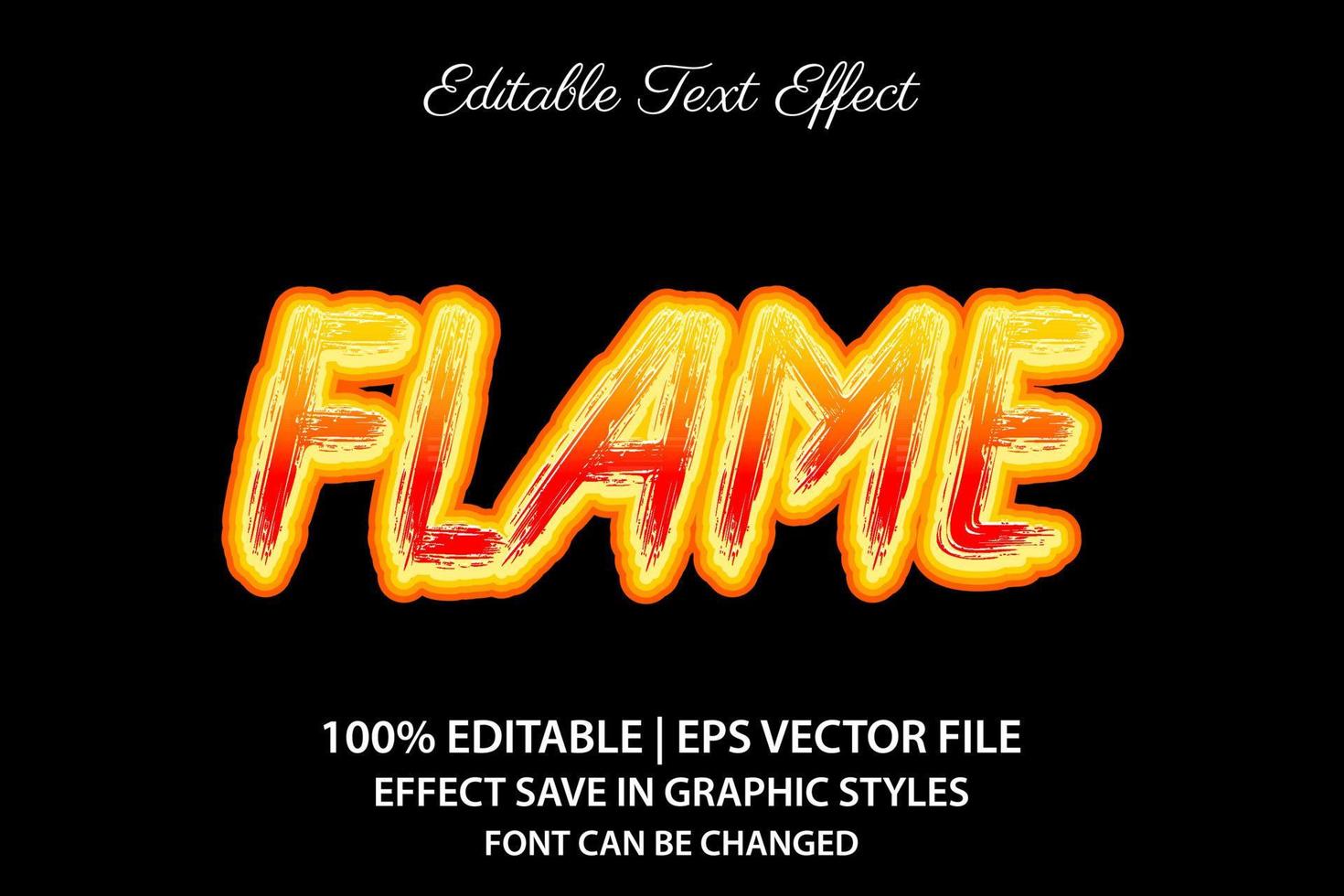 fire flame 3d editable text effect vector