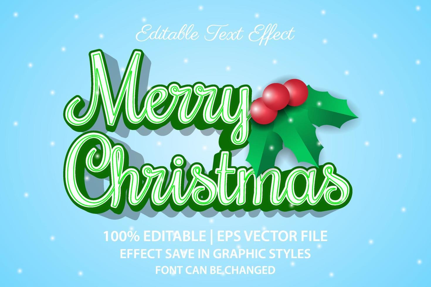 feliz navidad efecto de texto editable estilo 3d vector