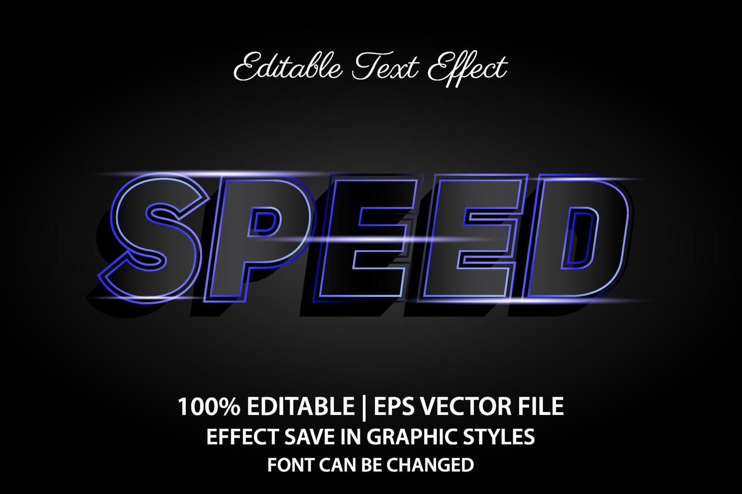 speed 3d editable text effect vector