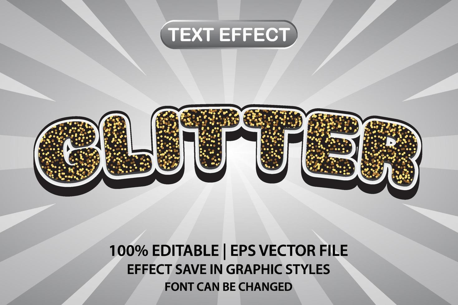 glitter 3d editable text effect vector