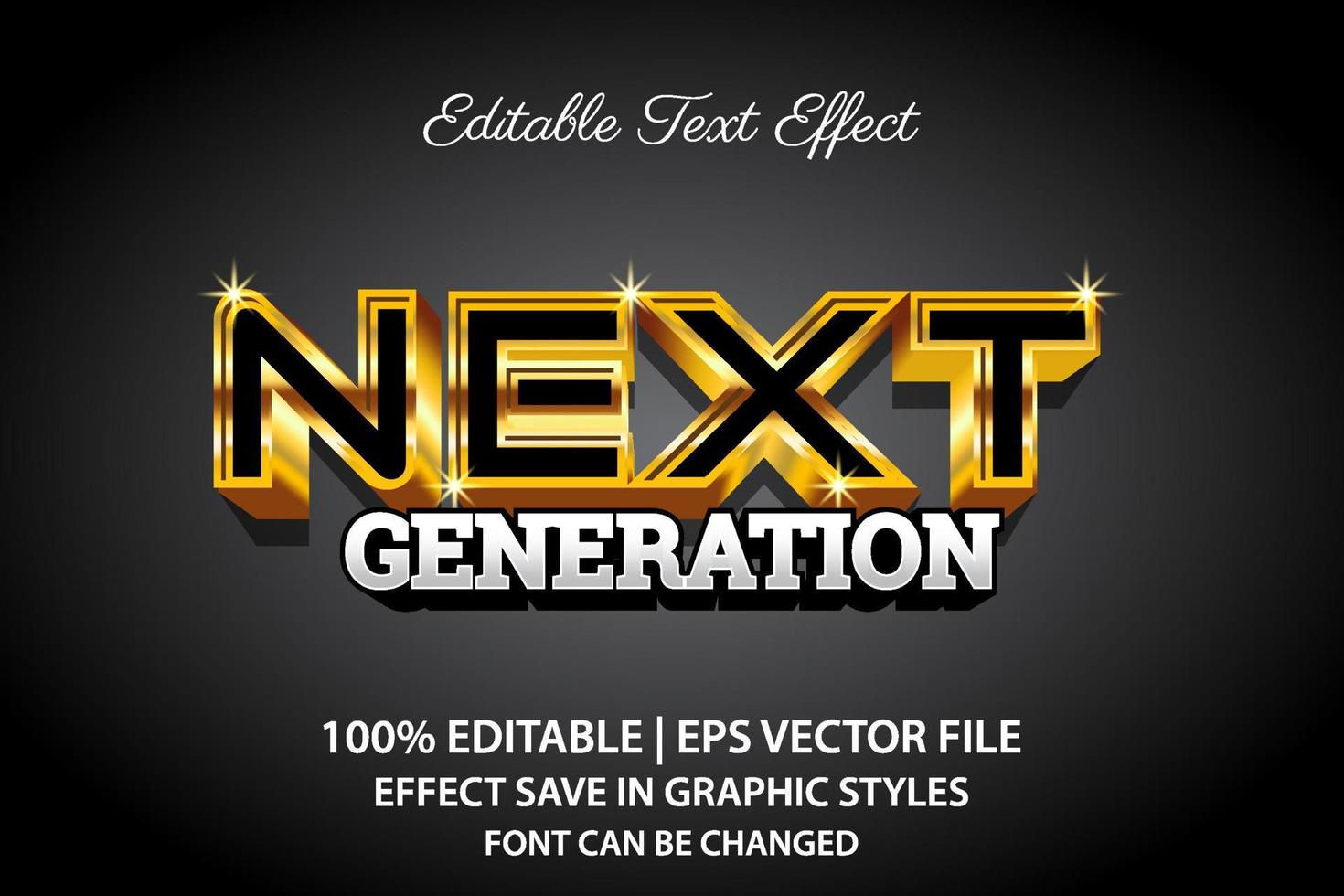 next generation 3d editable text effect vector