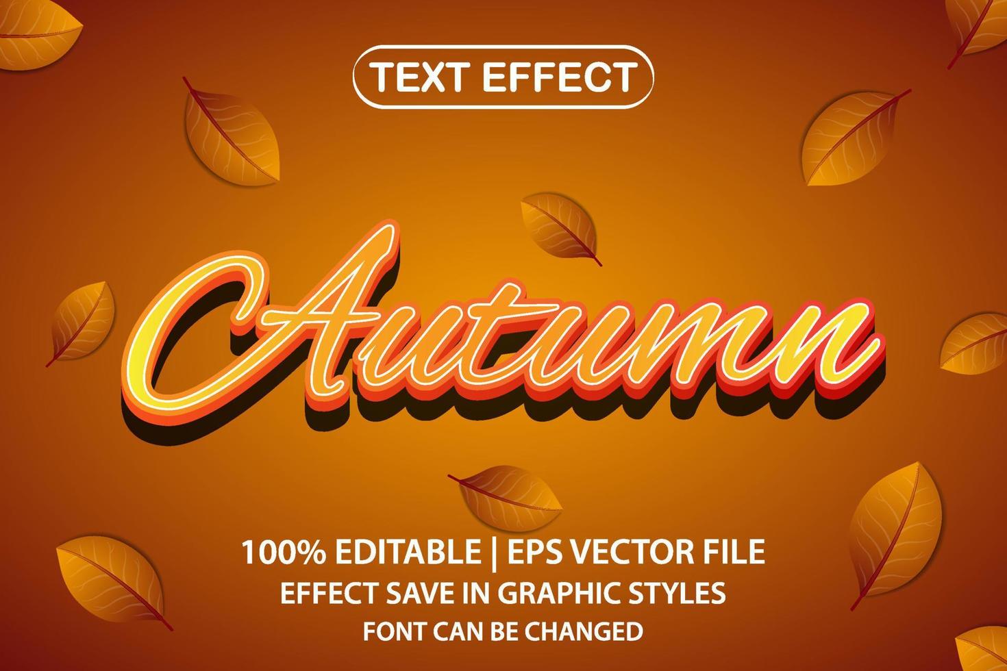 autumn 3d editable text effect vector