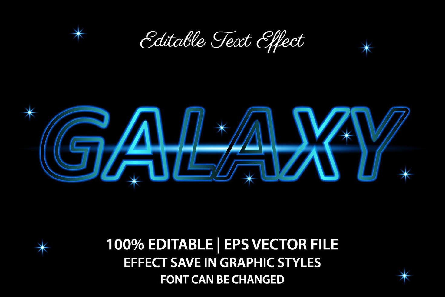 efecto de texto editable 3d galaxy vector