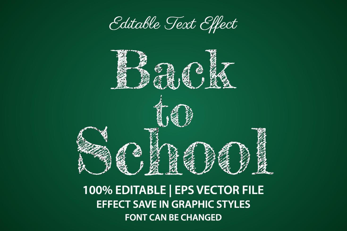 regreso a la escuela efecto de texto editable 3d vector