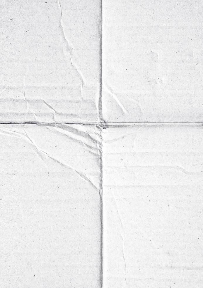 papel doblado para textura de póster. Plantilla de papel arrugado y arrugado blanco en blanco para el fondo. papel lleno de polvo para superposición foto