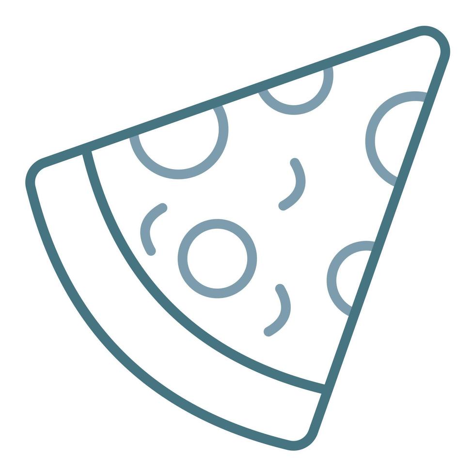 icono de dos colores de línea de rebanada de pizza vector