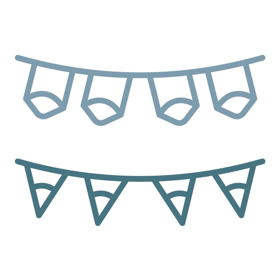 Bunting Line Two Color Icon vector