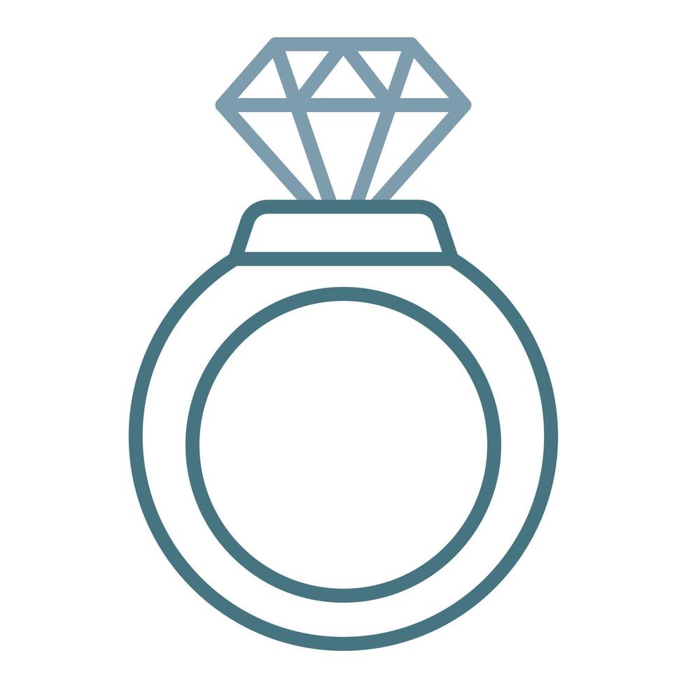 Diamond Ring Line Two Color Icon vector