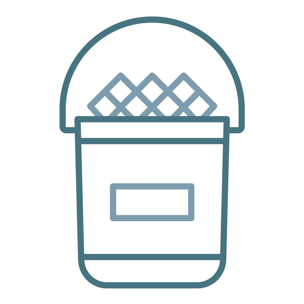 Ice Bucket Line Two Color Icon vector