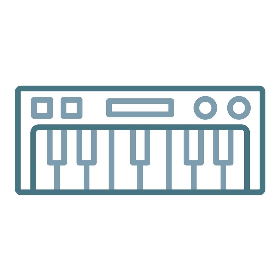 icono de dos colores de línea de teclado de piano vector