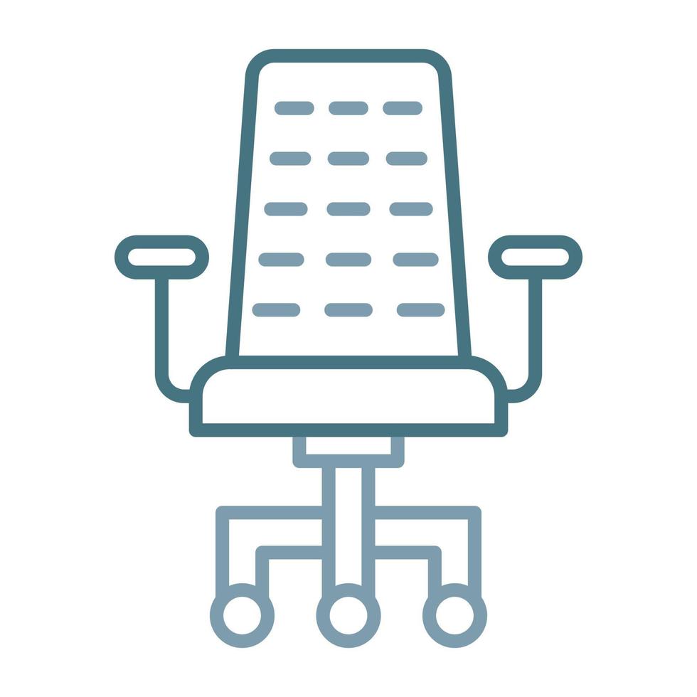 Desk Chair Line Two Color Icon vector