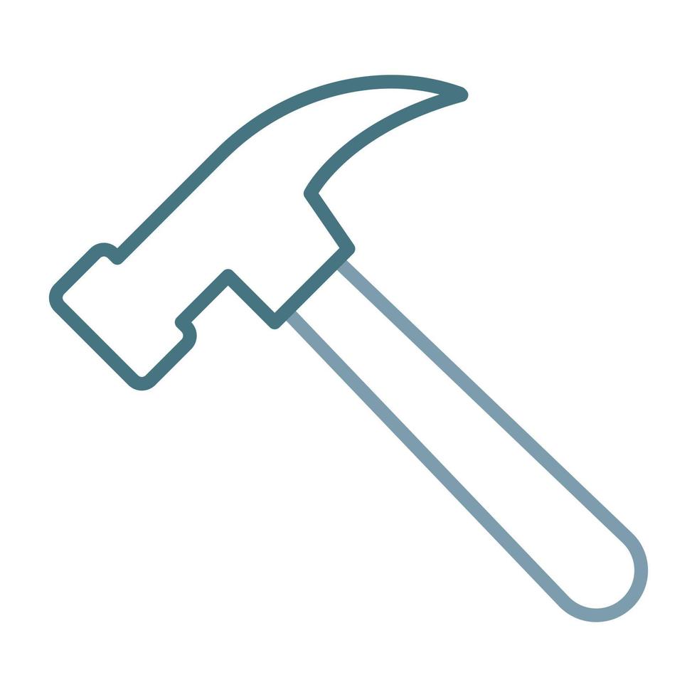 Hammer Line Two Color Icon vector