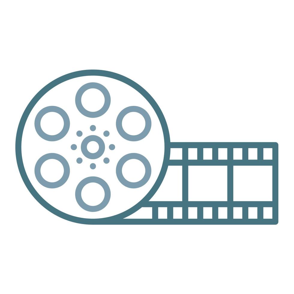 Film Reel Line Two Color Icon vector