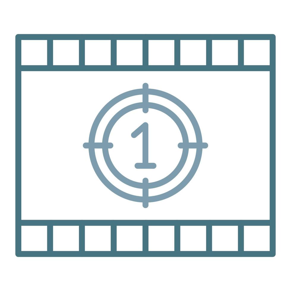 Cinema Countdown Line Two Color Icon vector