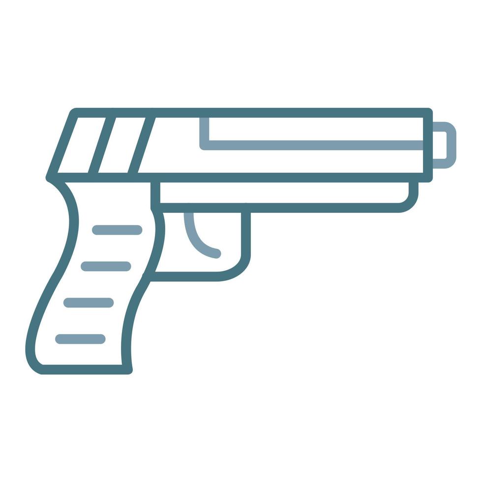 icono de dos colores de línea de pistola vector