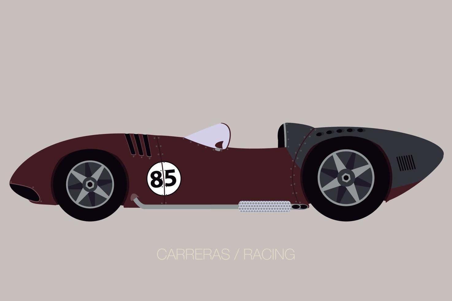 viejo coche de carreras vector