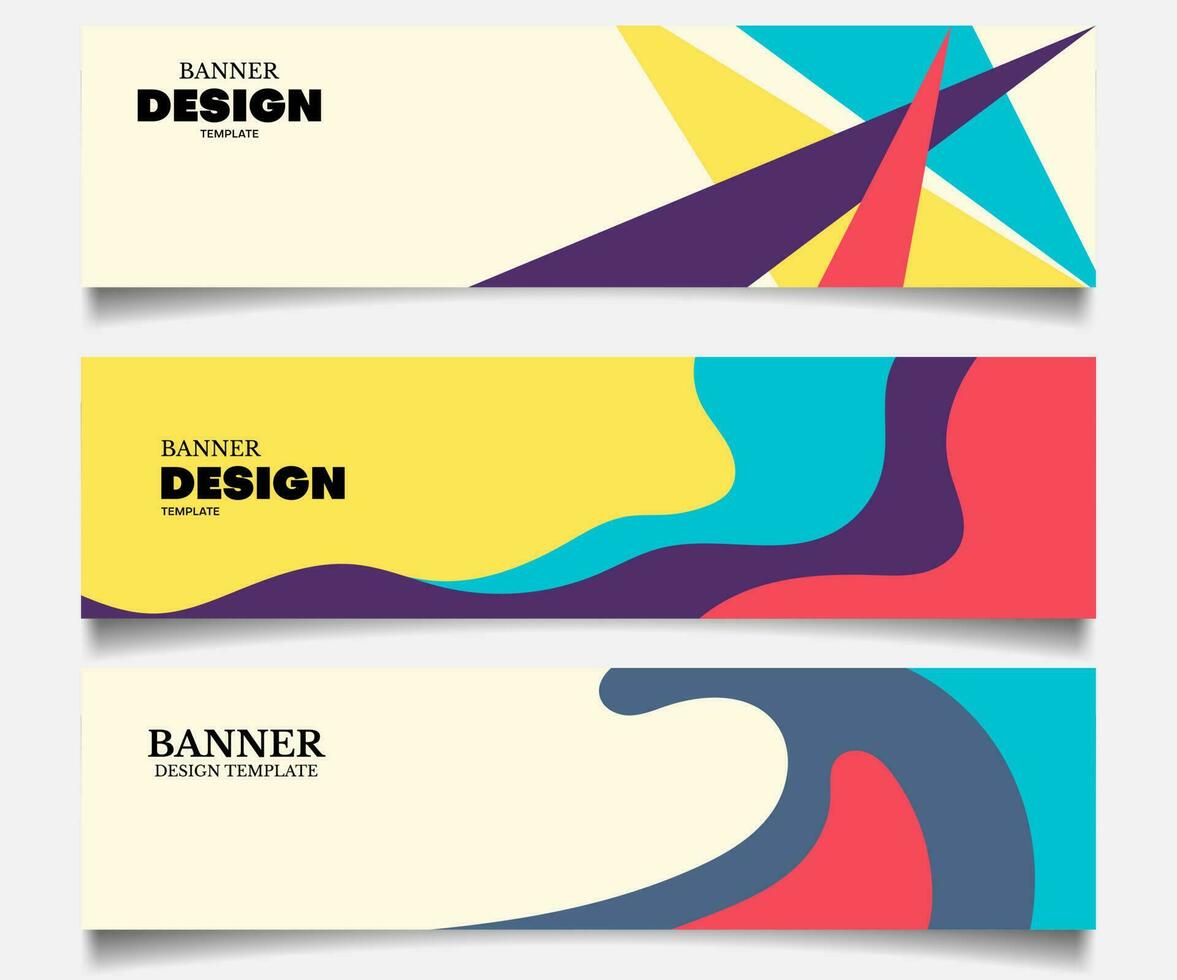 a set of banners with three design options vector