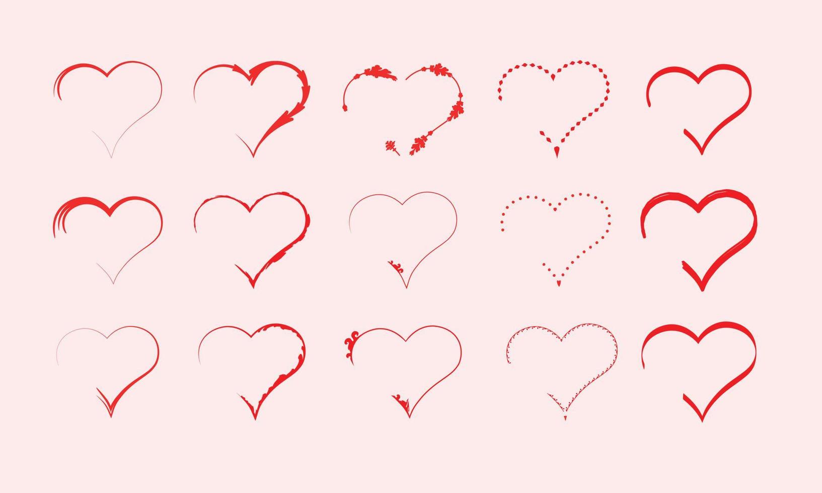 día de san valentín colección de diseño de clip art rojo y rosa parte dos vector