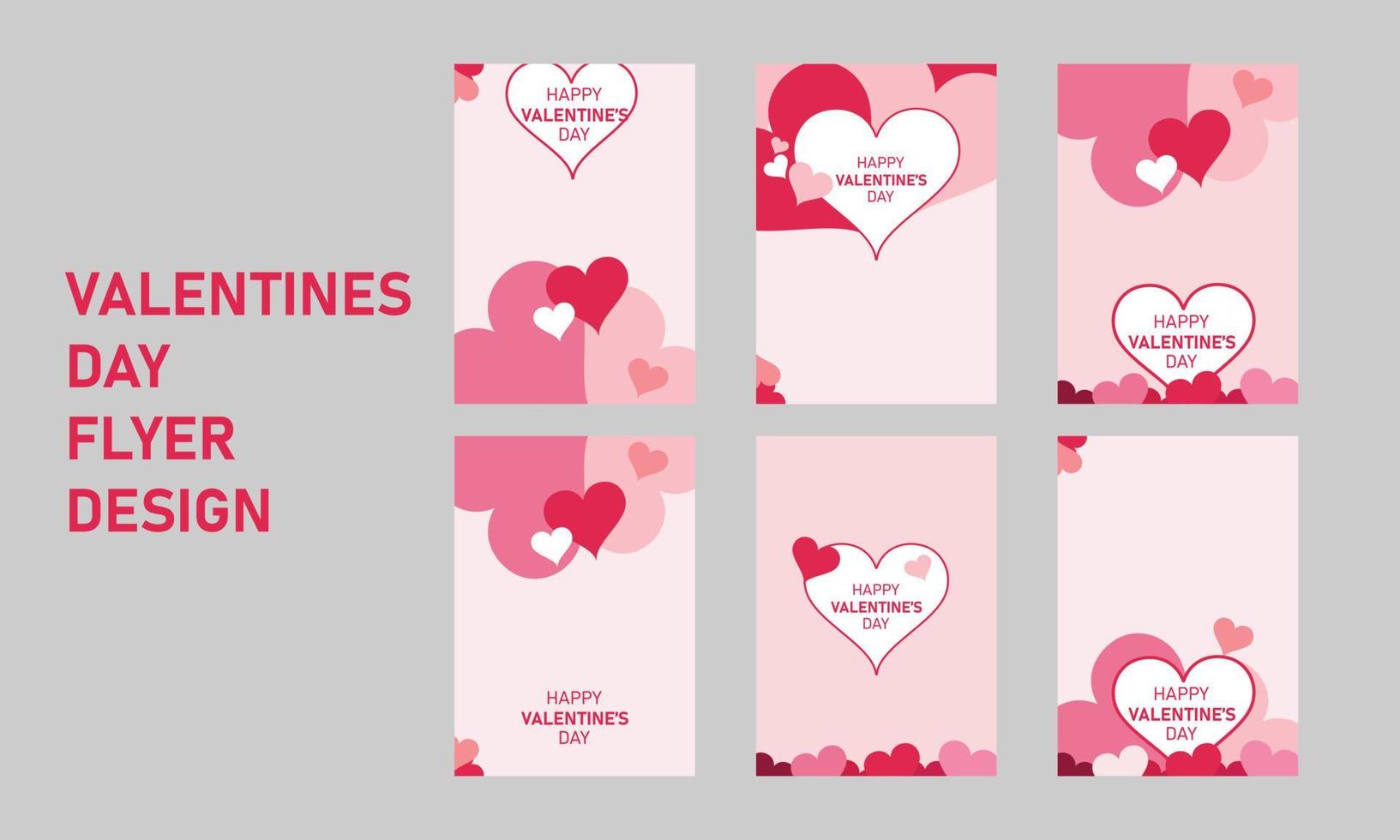 valentines day red and pink FLYER design part six vector