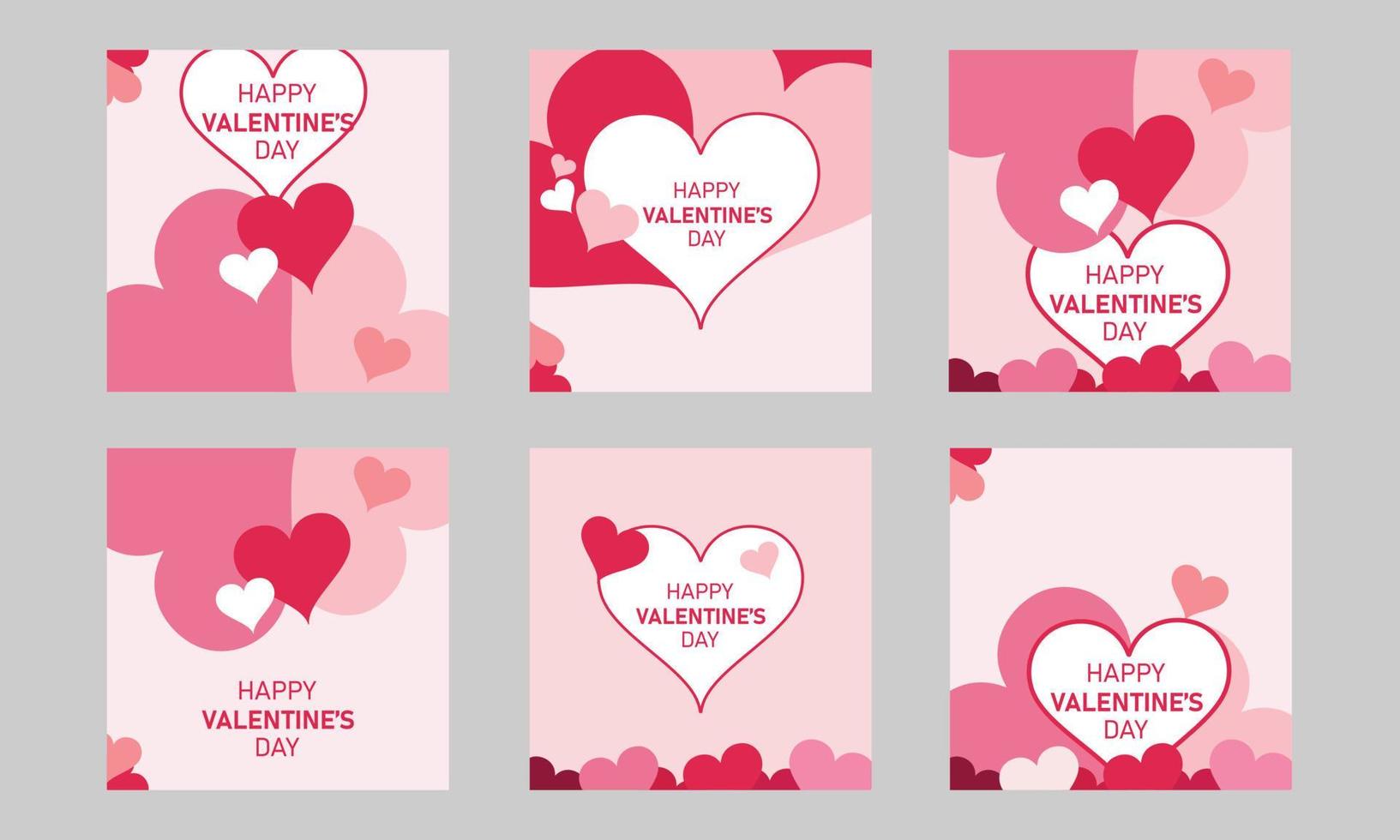 valentines day red and pink post design part six vector