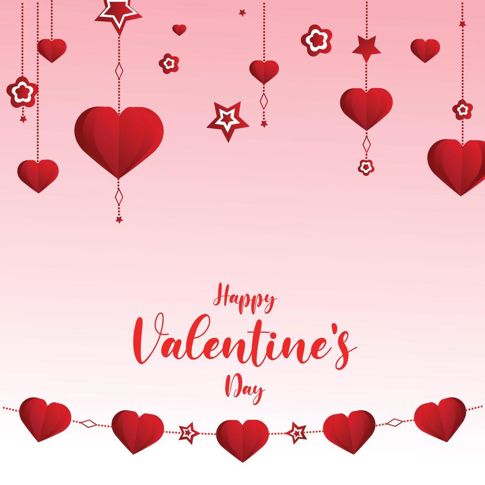 valentines day red and pink post design part thirteen vector