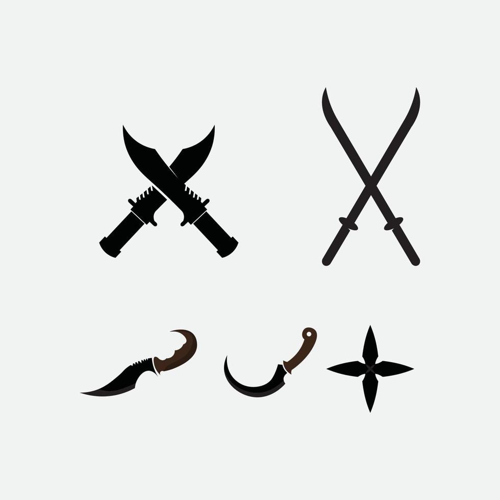 knife and Chef kitchen icon vector Cutlery Kitchen utensils symbol for cooking design