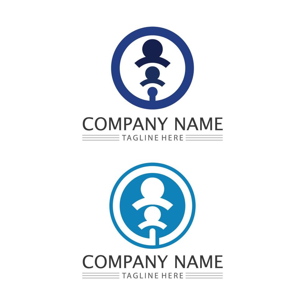 People Icon work group logo community family set Vector design